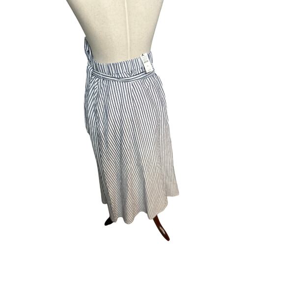 Talbots Candy Stripe Linen Blue White  Midi Skirt Size XL - Picture 4 of 8